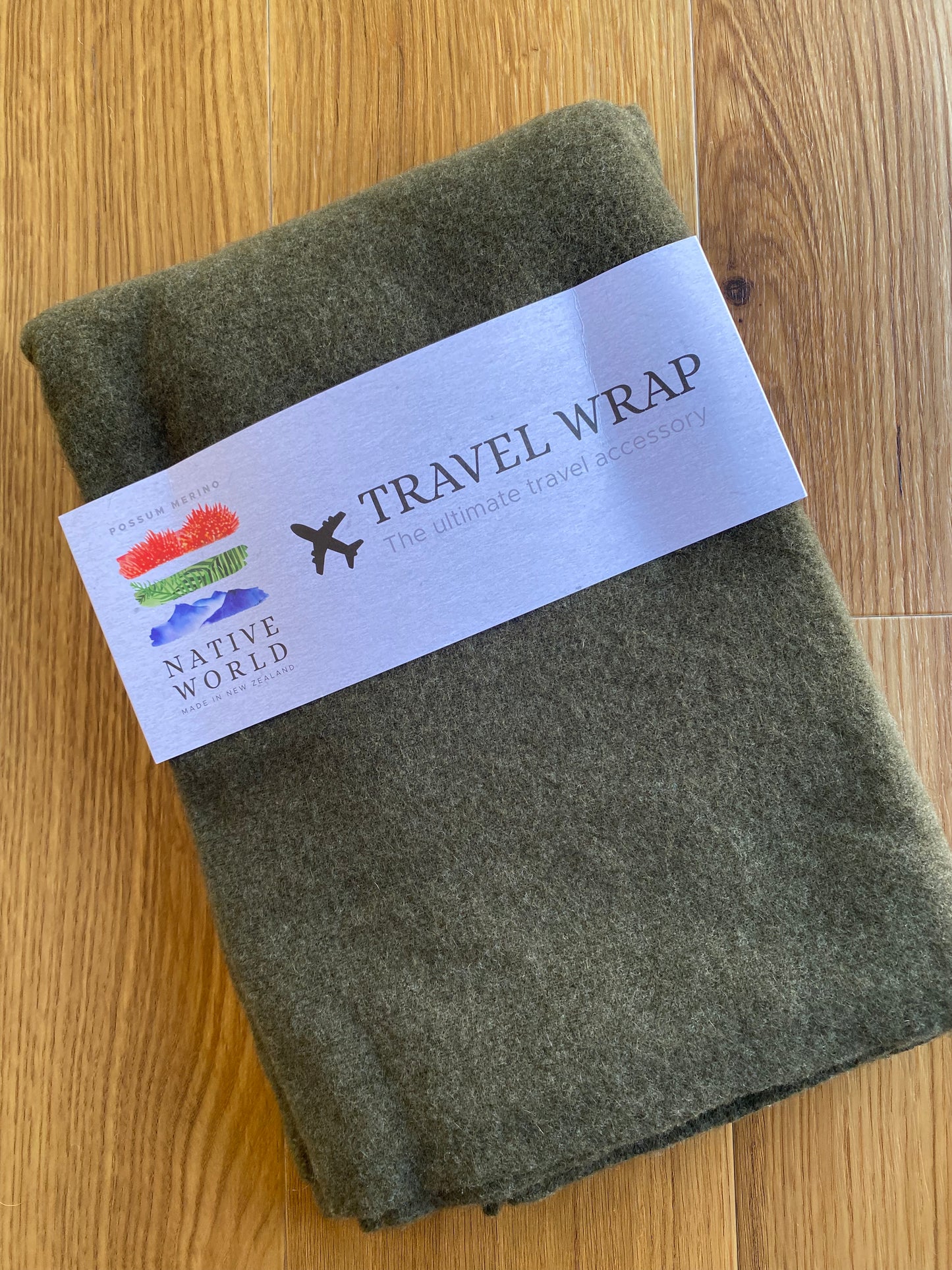 Travel Wrap, Merino Wool + Possum, Made in New Zealand