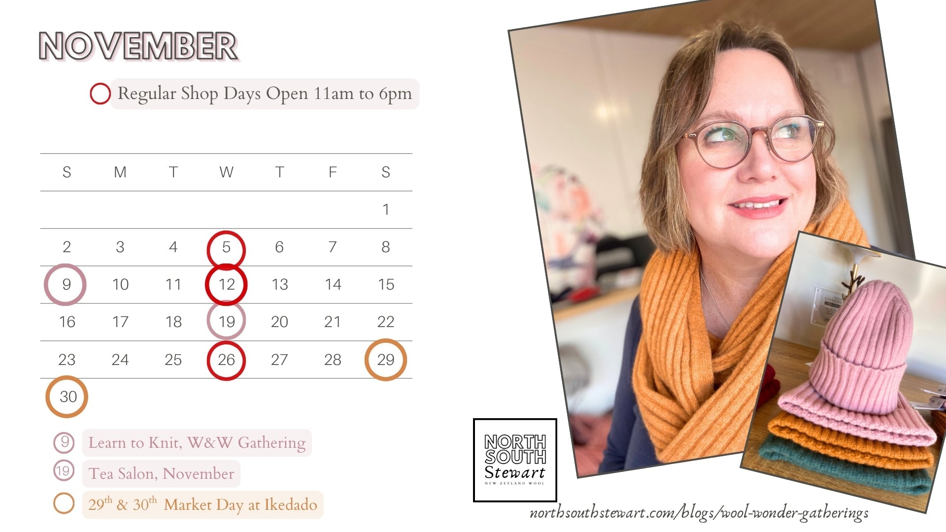 November at North South Stewart - including a market day!