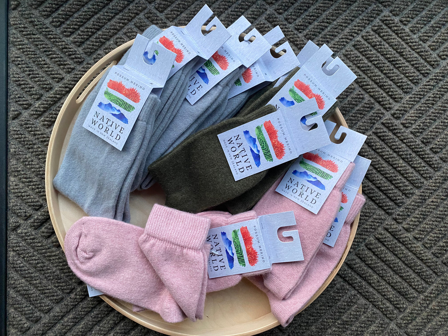 Socks: Plain Sock, Merino Wool + Possum, Made in New Zealand