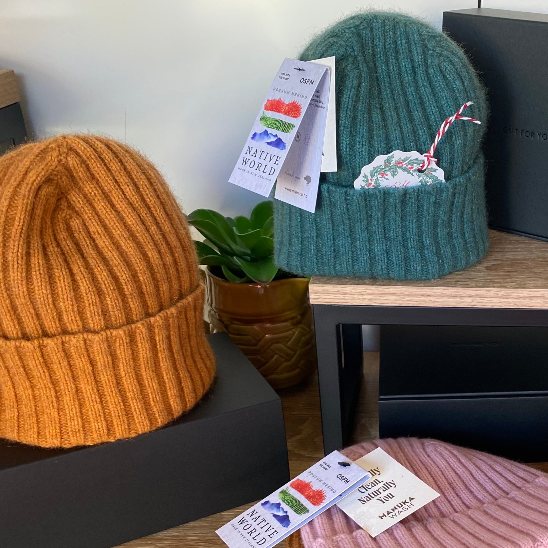 Seamless Rib Beanie: Merino Wool + Possum, Made in New Zealand