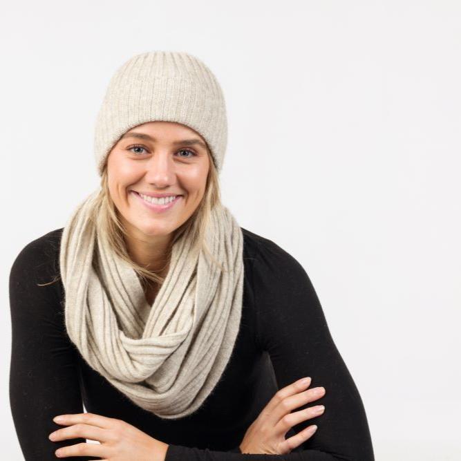 ribbed loop scarf made in new zealand native world