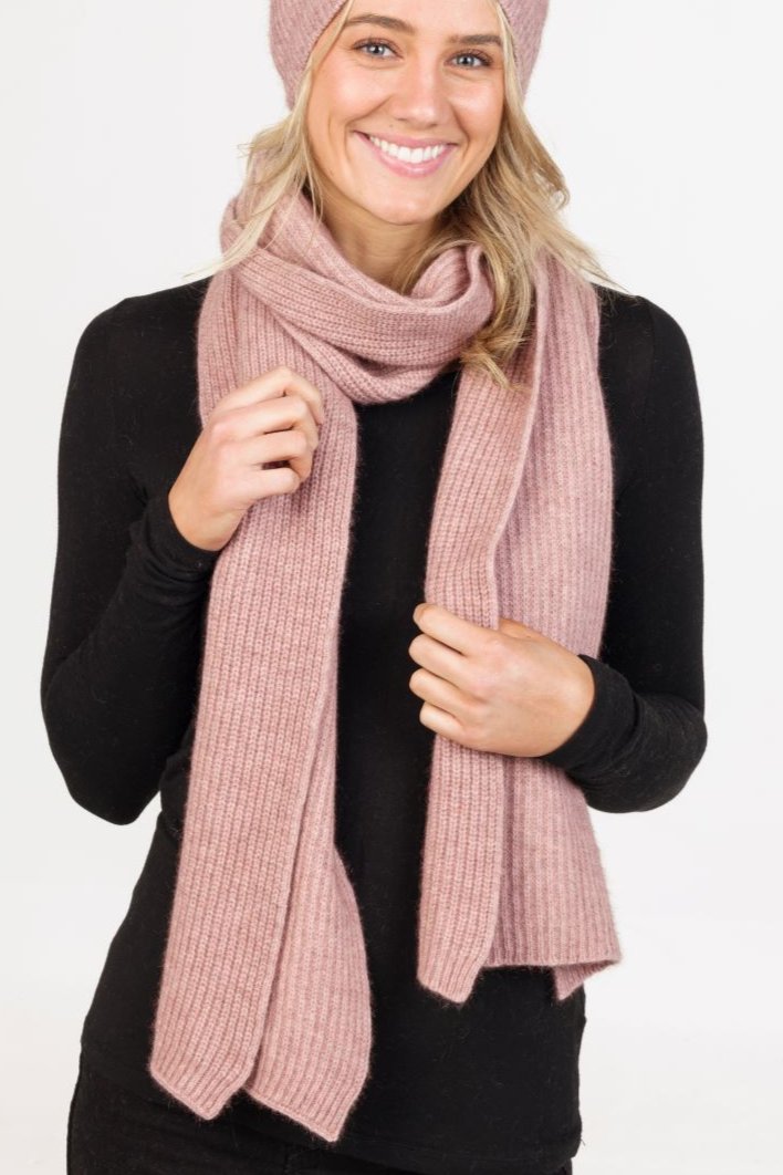 Slouch Scarf: Merino Wool + Possum, Made in New Zealand (Ribbed Long Scarf)