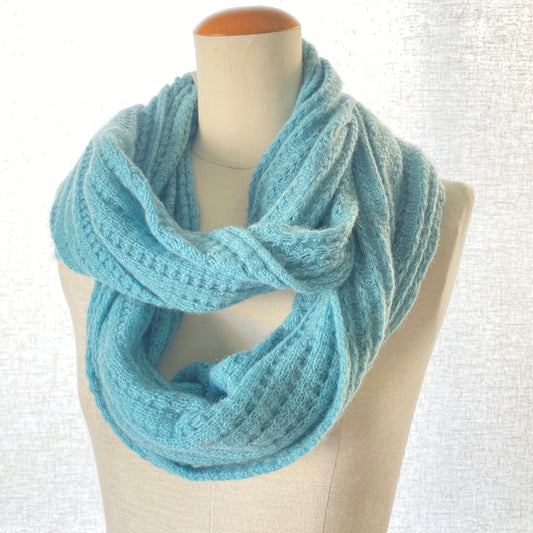 Scarf: Lace Endless Scarf, Made in New Zealand, Merino Wool Possum Scarf, Two Colours to Choose From