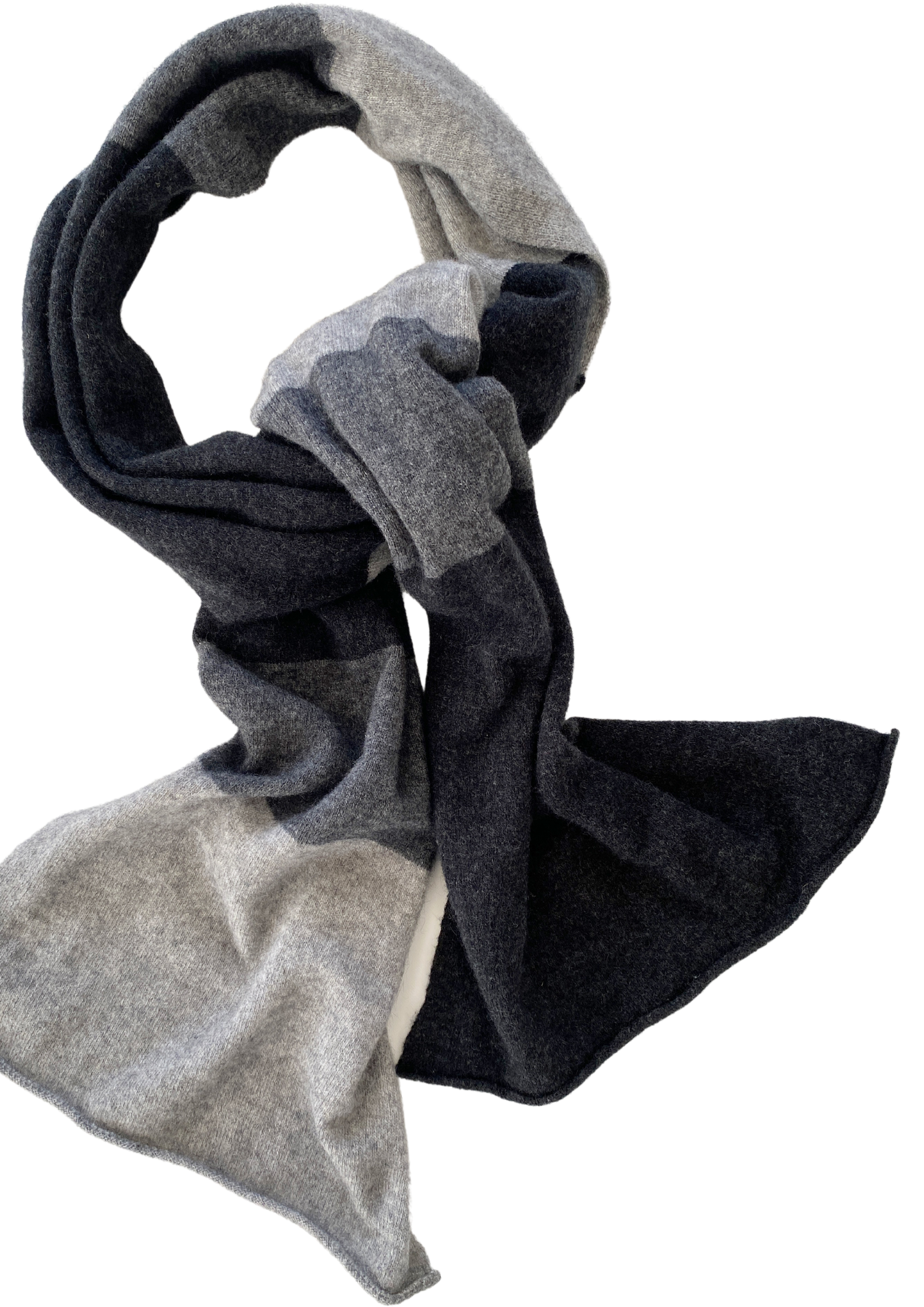 charcoal grey stripe travel scarf