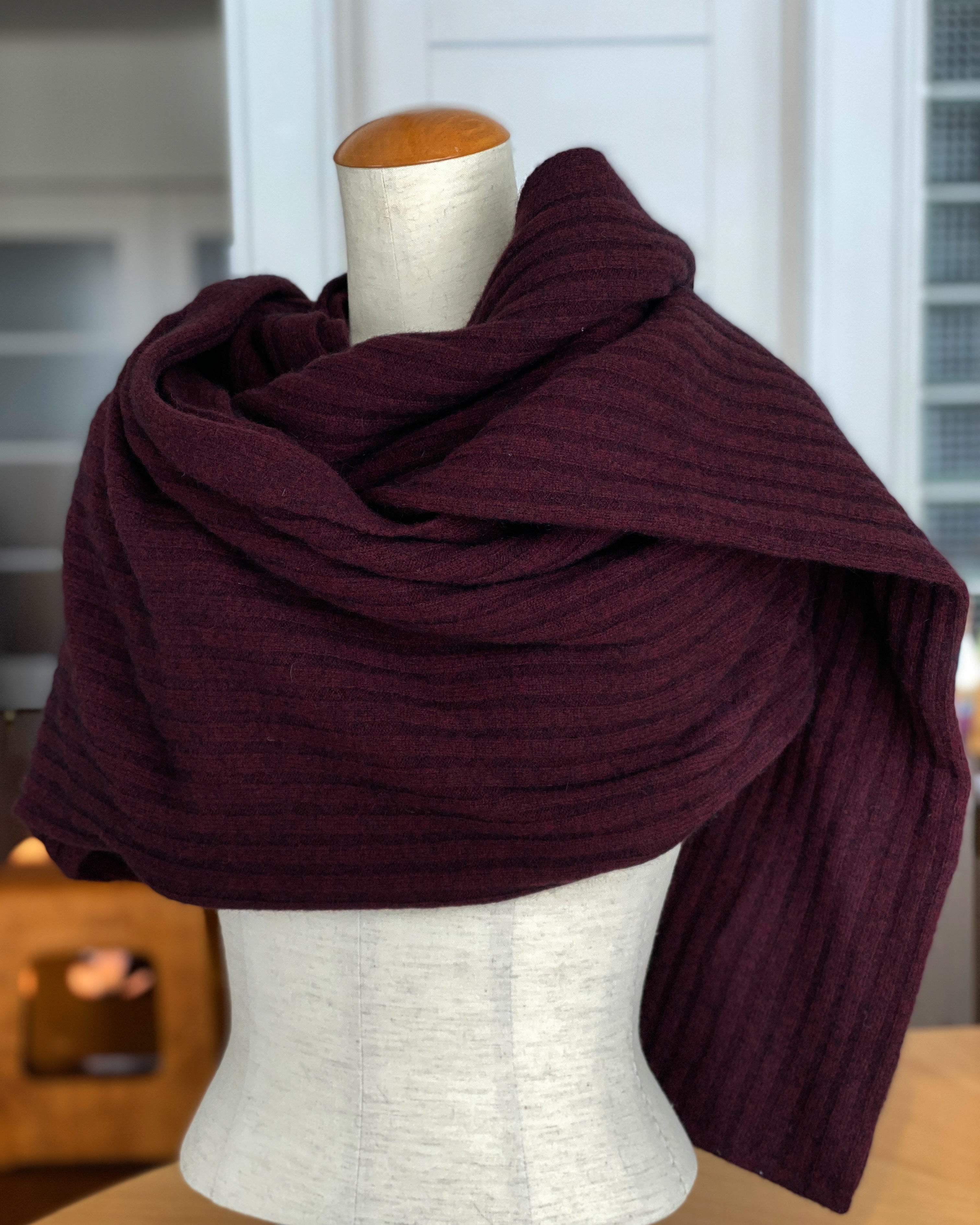 Wrap: Merino Wool + Possum, Made in New Zealand (Ribbed Wrap)