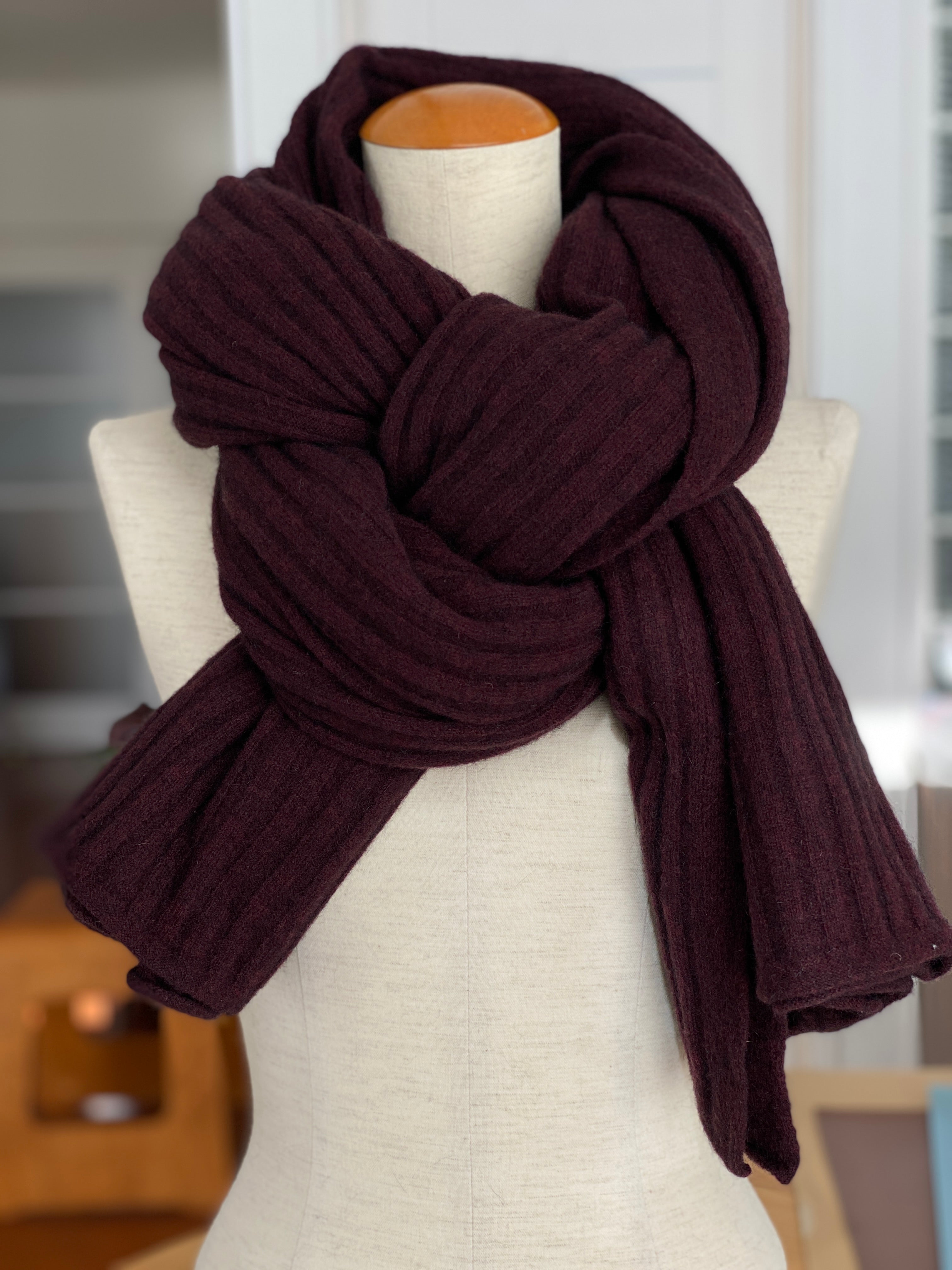 Wrap: Merino Wool + Possum, Made in New Zealand (Ribbed Wrap)