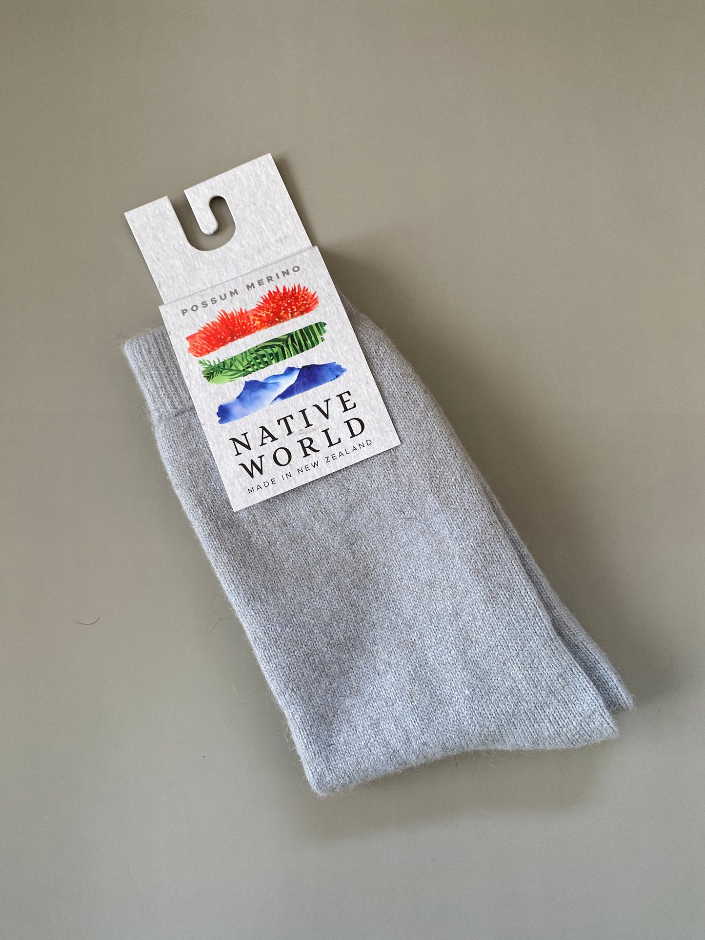 Socks: Plain Sock, Merino Wool + Possum, Made in New Zealand